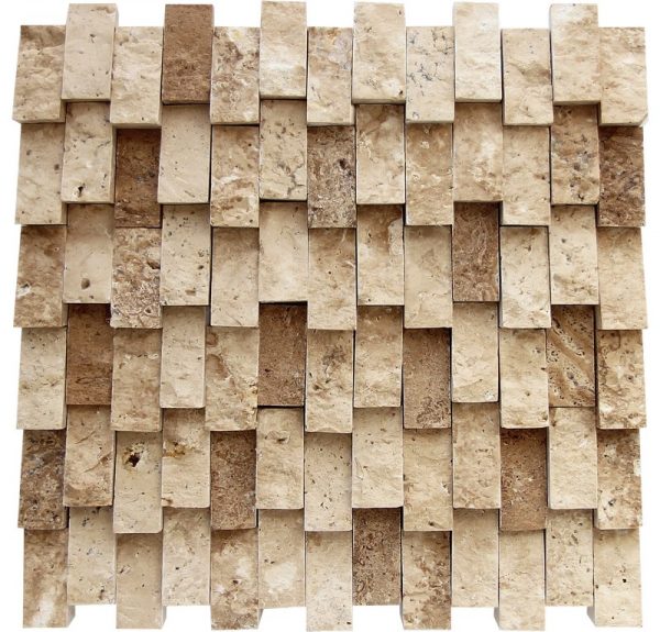 KR1076 Pinar Mix 23 * 48mm Pinar Light - Nicole Ceviz Matt Traverten Mix