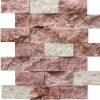 KR1171 Cemre Mix 48 * 100mm Piros Travertin - Világos Bézs Travertin