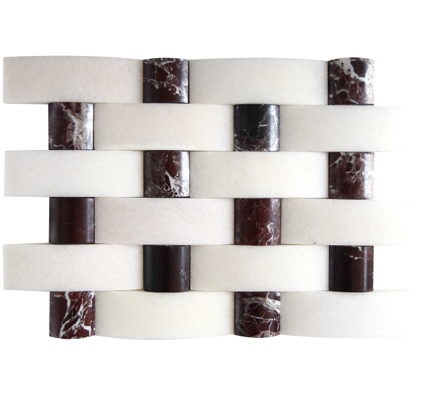 48x150mm Fehér Márvány -  48x48mm cseresznye Márvány 