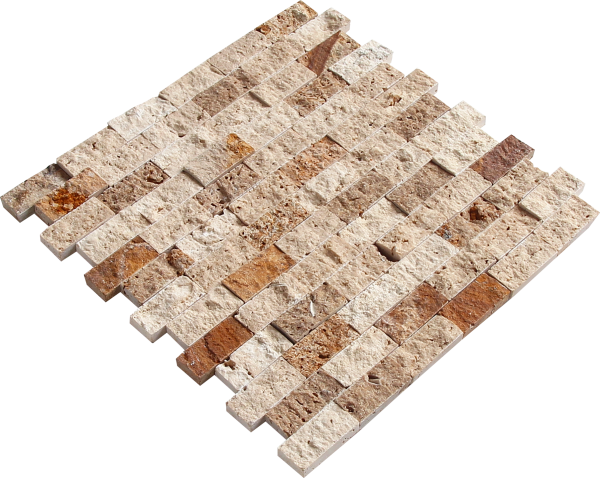 KR1376 Sema Mix 23 * 48 mm Sárga traverten - Denizli - Nicole Ceviz Traverten Mix Egységcsomagban 0,53 ㎡