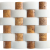 KR1443 Neval Mix 48 * 100mm Fehér márvány- 48 * 48mm Sárga Travertin Egységcsomagban 0,52 ㎡