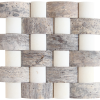 KR1481 Naim Mix 48 * 100mm Ezüst Traverten - 48 * 48mm Fehér Márvány Egységcsomagban 0,52 ㎡