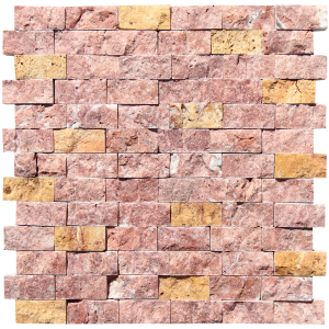 KR1905 Onay Mix 23 * 48 mm Sárga - Piros Traverten Mix Egységcsomagban 0,53 ㎡
